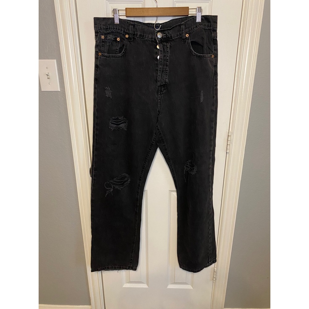 AEROPOSTALE 90s Baggy Denim Jeans Distressed Women 16 Regular Black
